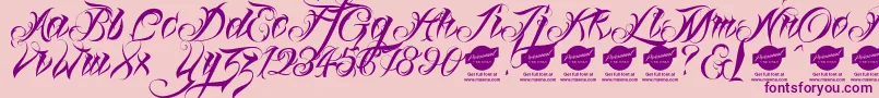 Шрифт Linascriptdemo – фиолетовые шрифты на розовом фоне