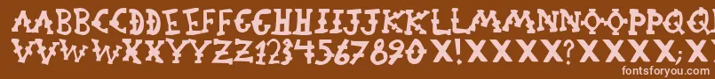フォントOrphanageRiot1 – 茶色の背景にピンクのフォント