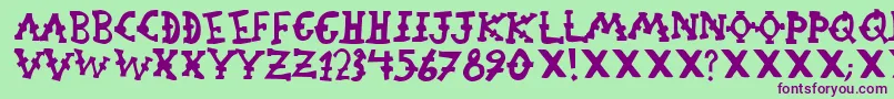 OrphanageRiot1 Font – Purple Fonts on Green Background