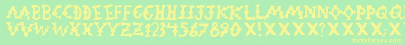 OrphanageRiot1 Font – Yellow Fonts on Green Background