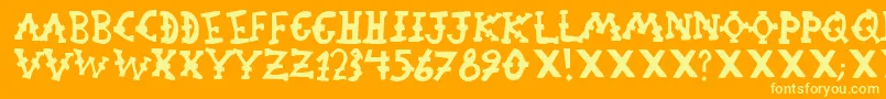 OrphanageRiot1 Font – Yellow Fonts on Orange Background