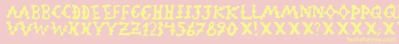 OrphanageRiot1 Font – Yellow Fonts on Pink Background