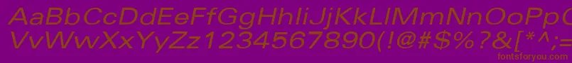 UniversExtendedobl Font – Brown Fonts on Purple Background