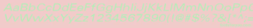 UniversExtendedobl Font – Green Fonts on Pink Background