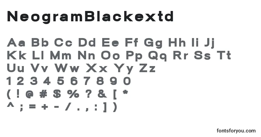 Fuente NeogramBlackextd - alfabeto, números, caracteres especiales