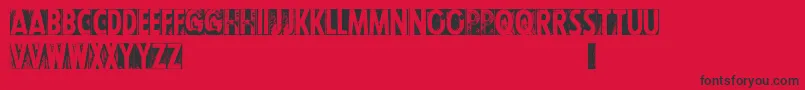 Fonte CfletterpresstypepersonalR – fontes pretas em um fundo vermelho