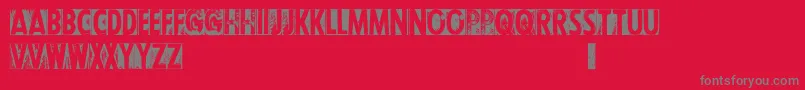 フォントCfletterpresstypepersonalR – 赤い背景に灰色の文字