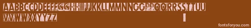 CfletterpresstypepersonalR-Schriftart – Rosa Schriften auf braunem Hintergrund