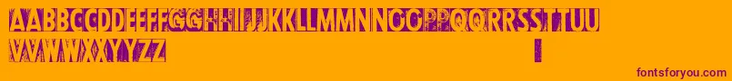 CfletterpresstypepersonalR-Schriftart – Violette Schriften auf orangefarbenem Hintergrund