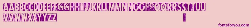 Police CfletterpresstypepersonalR – polices violettes sur fond rose