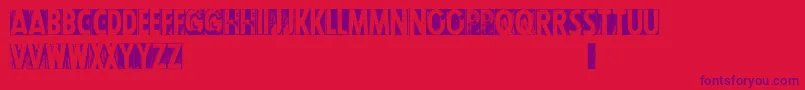 CfletterpresstypepersonalR Font – Purple Fonts on Red Background