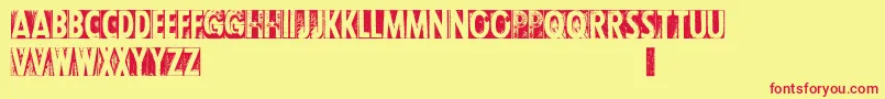 CfletterpresstypepersonalR Font – Red Fonts on Yellow Background