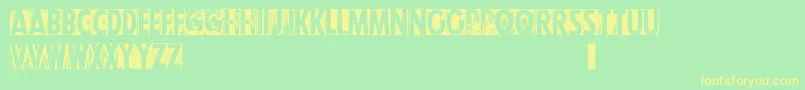 CfletterpresstypepersonalR Font – Yellow Fonts on Green Background