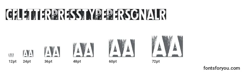 CfletterpresstypepersonalR Font Sizes