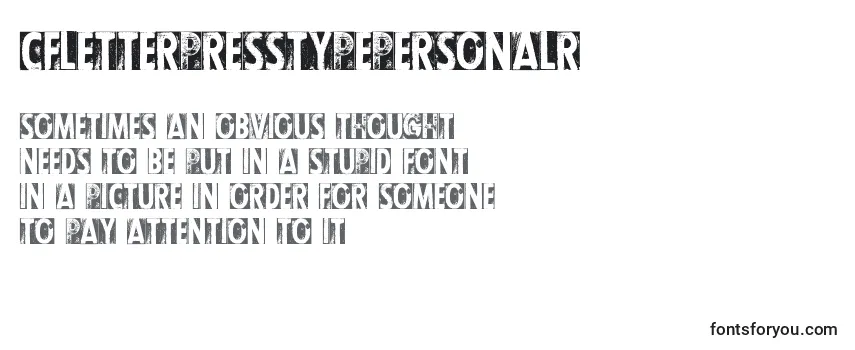 Schriftart CfletterpresstypepersonalR