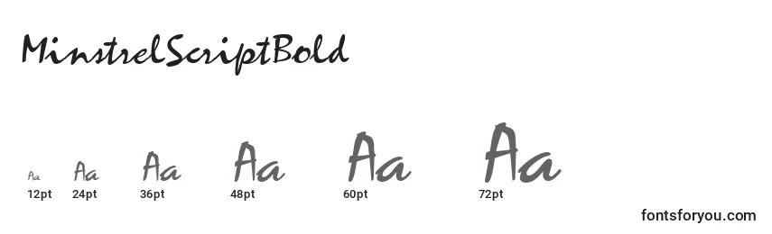 Размеры шрифта MinstrelScriptBold