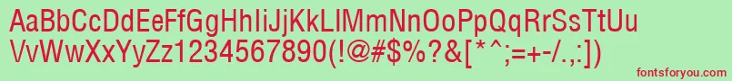 ArenacondensedRegular Font – Red Fonts on Green Background