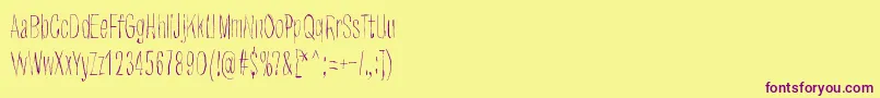 Strawobbly Font – Purple Fonts on Yellow Background
