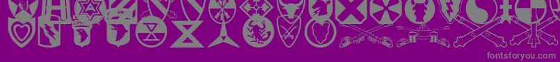 Fonte UsArmyIi – fontes cinzas em um fundo violeta
