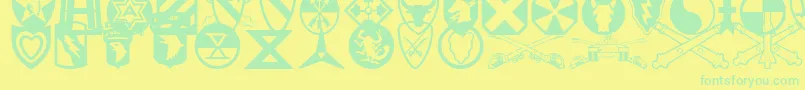 UsArmyIi Font – Green Fonts on Yellow Background