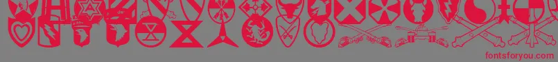 UsArmyIi Font – Red Fonts on Gray Background