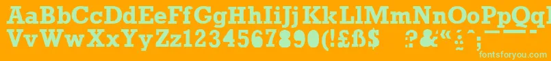 Prounb Font – Green Fonts on Orange Background