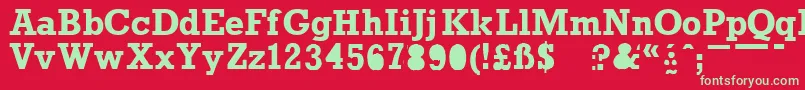 フォントProunb – 赤い背景に緑の文字