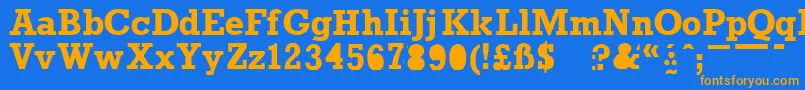 Prounb Font – Orange Fonts on Blue Background