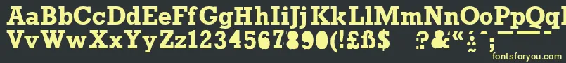 フォントProunb – 黒い背景に黄色の文字