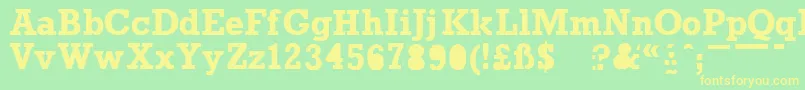 Prounb Font – Yellow Fonts on Green Background