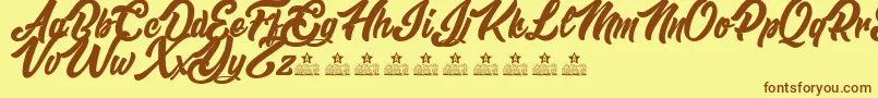 MasterOfComicsPersonalUse Font – Brown Fonts on Yellow Background