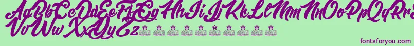 MasterOfComicsPersonalUse Font – Purple Fonts on Green Background