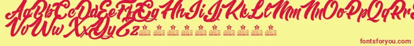 MasterOfComicsPersonalUse Font – Red Fonts on Yellow Background