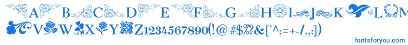 SpringFlowerDingbats Font – Blue Fonts on White Background