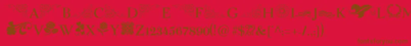 SpringFlowerDingbats Font – Brown Fonts on Red Background