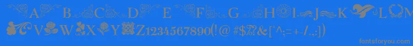 SpringFlowerDingbats Font – Gray Fonts on Blue Background