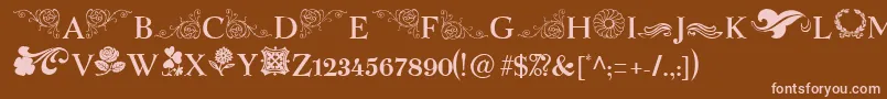 SpringFlowerDingbats Font – Pink Fonts on Brown Background