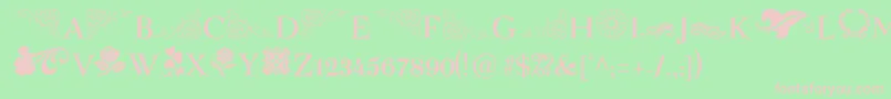 SpringFlowerDingbats Font – Pink Fonts on Green Background