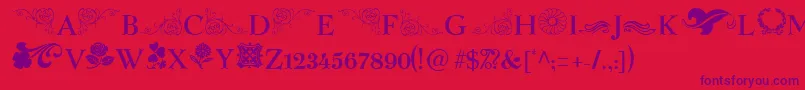 SpringFlowerDingbats Font – Purple Fonts on Red Background
