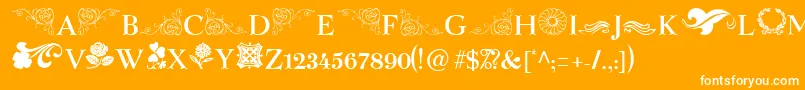 SpringFlowerDingbats Font – White Fonts on Orange Background
