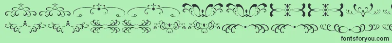 FiligreesAndOrnamentsSt Font – Black Fonts on Green Background