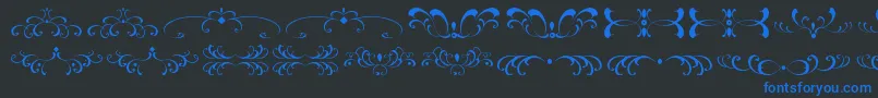 FiligreesAndOrnamentsSt Font – Blue Fonts on Black Background