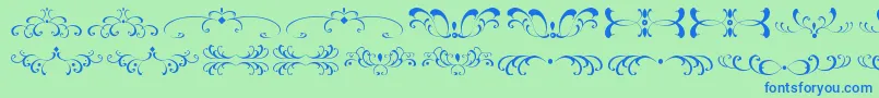 FiligreesAndOrnamentsSt Font – Blue Fonts on Green Background