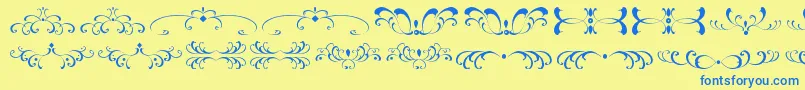 FiligreesAndOrnamentsSt Font – Blue Fonts on Yellow Background