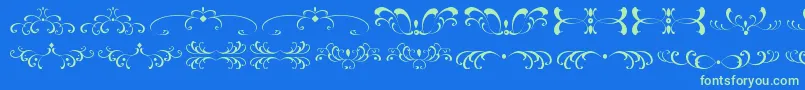 FiligreesAndOrnamentsSt Font – Green Fonts on Blue Background