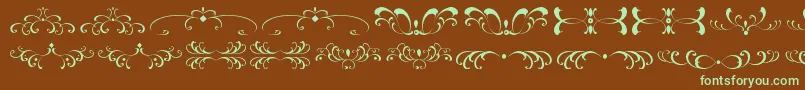 FiligreesAndOrnamentsSt Font – Green Fonts on Brown Background