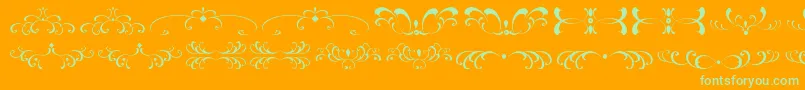 FiligreesAndOrnamentsSt Font – Green Fonts on Orange Background