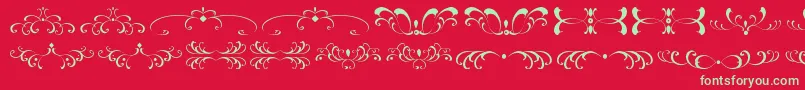 FiligreesAndOrnamentsSt Font – Green Fonts on Red Background