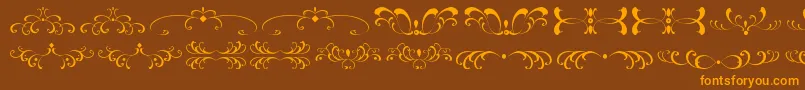 FiligreesAndOrnamentsSt Font – Orange Fonts on Brown Background