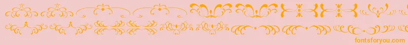 FiligreesAndOrnamentsSt-Schriftart – Orangefarbene Schriften auf rosa Hintergrund